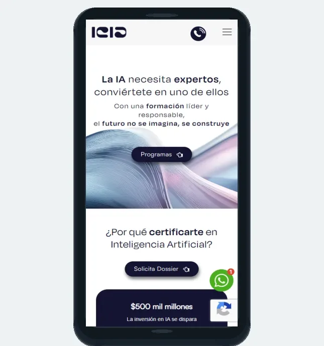Captura móvil del proyecto IEIA