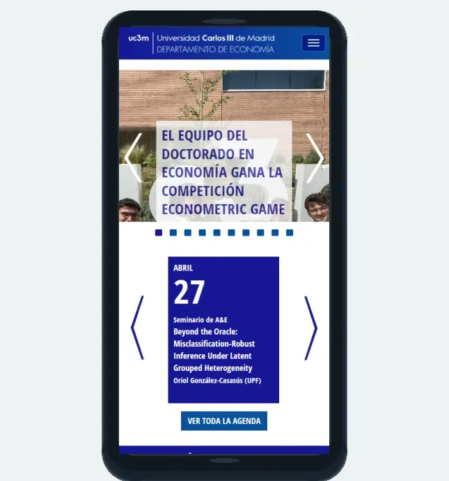Captura móvil del proyecto Economía UC3M